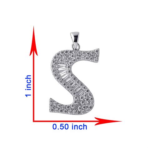 Alphabet S 925 Sterling Silver Pendant ~ CaratCafe