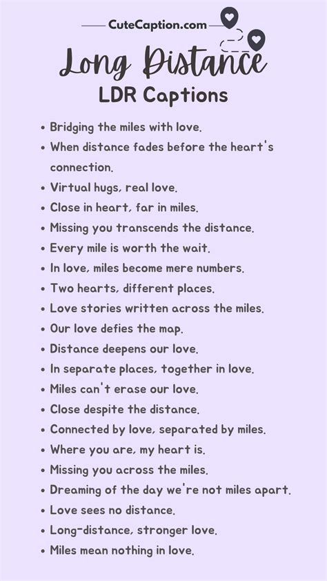 Long Distance Relationship Captions | CuteCaption.com