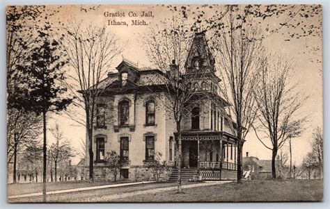 Ithaca Michigan~Second Empire Architecture Gratiot County Jail~1913 B&W ...