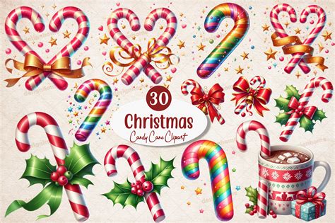 Christmas Candy Cane Clipart Graphic by SinaCreation · Creative Fabrica
