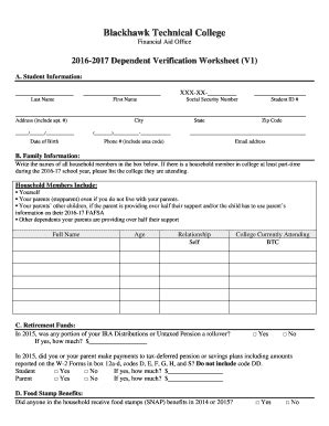 Fillable Online DependentVerificationV1Worksheet - Blackhawk Technical ...