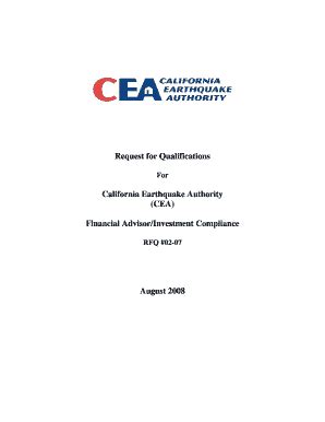 Fillable Online Request for Qualifications California Earthquake ...