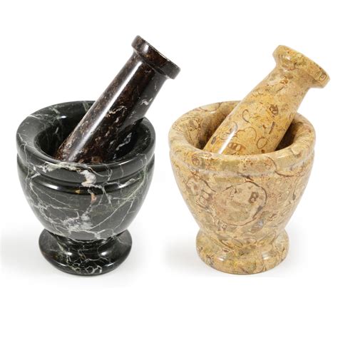 Mini Marble Pestles & Mortars - British Fossils