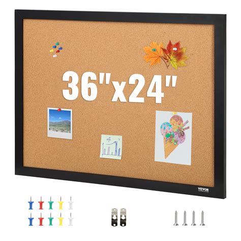 VEVOR Cork Board for Office, 36'' x 24'' Bulletin Board for Wall ...