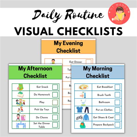 Daily Routine Clipart Spanish