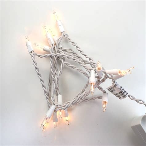 15-bulb Clear Glass Craft Lights, White Wire – Christmas Light Source