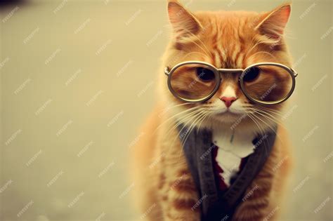 Premium Photo | Funny Cat Wearing Glasses Wallpaper