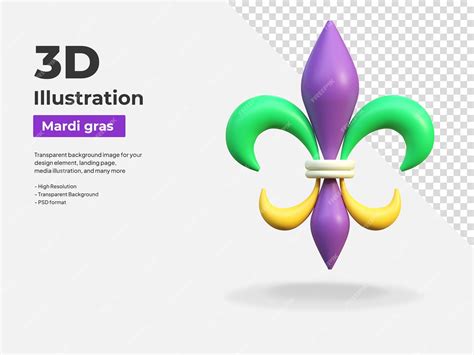 Premium PSD | Mardi gras symbol icon 3d illustration