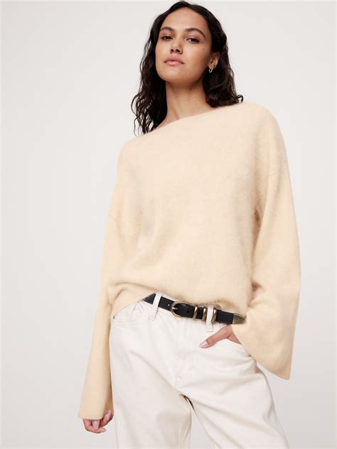 Brushed Cashmere Flare-Sleeve Sweater | Banana Republic