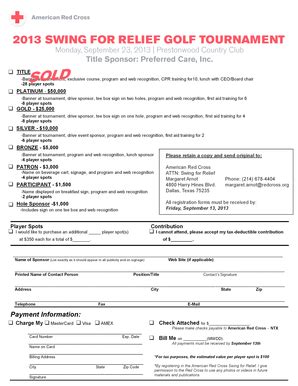 Fillable Online redcross 2013 Swing for Relief Sponsor Form rev2 ...