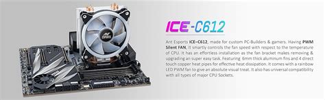 Ant Esports ICE-C612 with RGB CPU Cooler/Fan Support Intel LGA775 ...