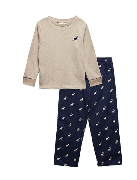 Buy Cosy Waffle Stag Pyjamas (1-16 Yrs) at Marks & Spencer