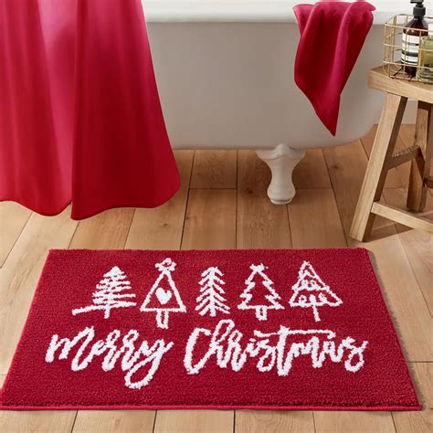Amazon.com: Merry Christmas Bath mat Washable Non Slip, 20’’W x 32’’L ...