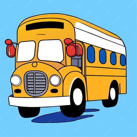 A school bus for kids coloring book hand drawing styles vector illustration cartoon | Premium AI ...