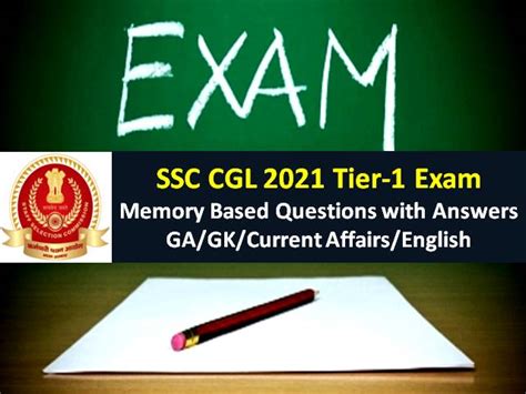SSC CGL 2021 Exam Memory Based General Awareness (GA) Questions with ...