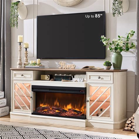 Amazon.com: OKD 75 Inch 3-Sided Electric Fireplace TV Stand for TVs up ...