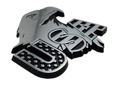 Buy USA American Eagle Black with Chrome Eagle Plastic car Emblem Decal ...