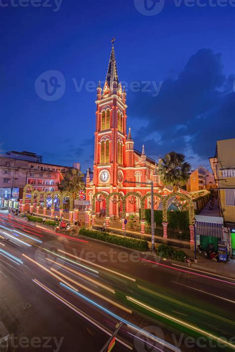 Tan Dinh church, special pink worship place in Ho Chi Minh. The ...