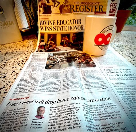 Proud to be on OC Register front page with the end of my “Bubble Watch ...