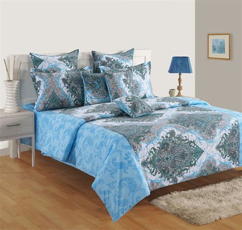 Swayam 150 GSM Cotton Motifs Double AC Comforter (Teal Colour) : Amazon ...