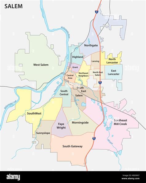 salem (oregon) road and neighborhood map Stock Vector Image & Art - Alamy