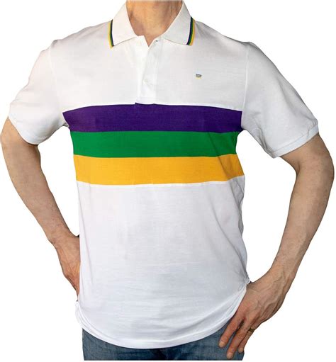 Poree's Embroidery Mardi Gras White Short Sleeve Polo Shirts at Amazon ...