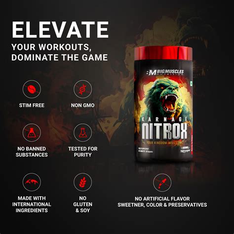 BigMuscles Nitrox | 2000mg L-Arginine | For Insane Pump