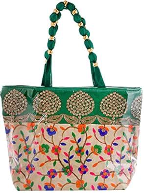 Kuber Industries Laminated Embroidery Hand Bag|Tote Bag|Hand Purse for ...