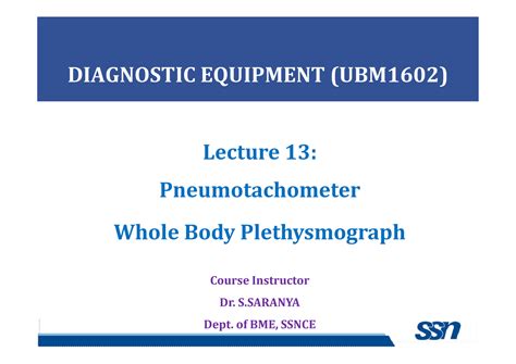Lecture 14-Respiratory measurements - Pneumotachometer WBP - DIAGNOSTIC ...