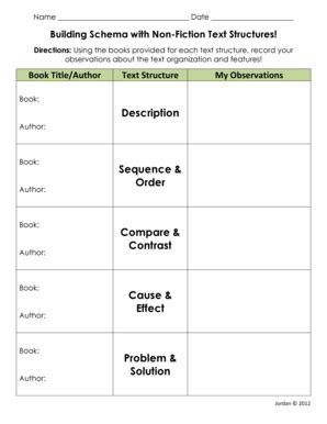 Fillable Online Building Schema with Non-Fiction Text Structures Fax ...