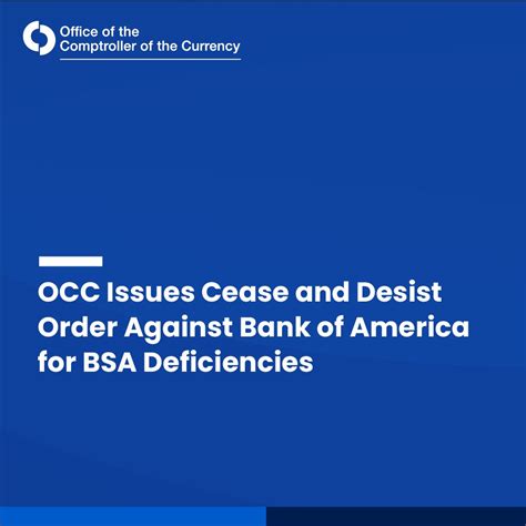The OCC issued a cease-and-desist order against Bank of America for ...