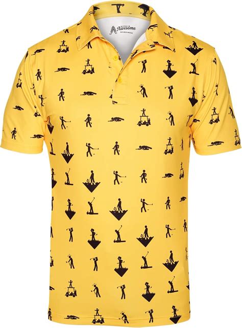 Royal & Awesome Patterned Funny Golf Polo Shirts for Men, Crazy Golf ...