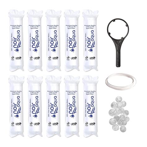 Noir Aqua PP 10pcs PP Spun Filter + 1 Spanner + 4 Antiscalant Balls ...