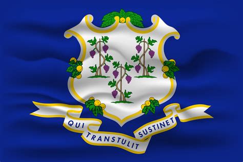 Waving flag of the Connecticut state. Vector illustration. 17395883 ...