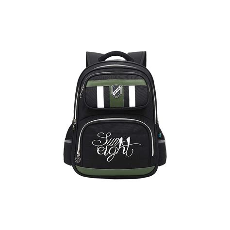 KIDOMATE Polyester School Backpack | Casual Black & Green Printed Day ...