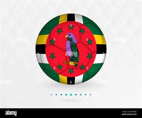 Football ball with Dominica flag pattern, soccer ball with flag of Dominica national team ...