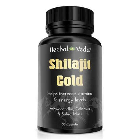 Buy Herbal Veda Shilajit Gold Capsules For Men With Ashwagandha ...