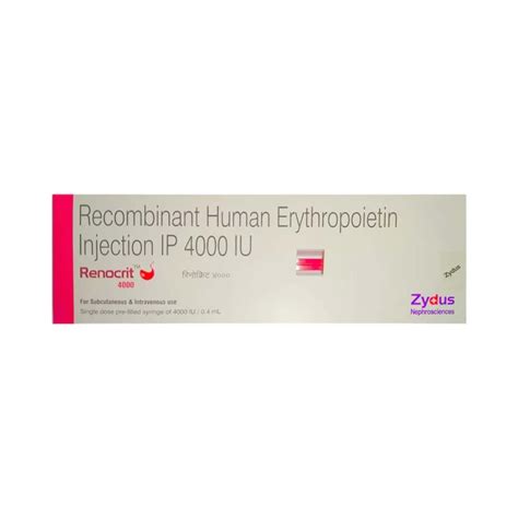 Renocrit 4000 IU Injection (1): Uses, Side Effects, Price & Dosage ...