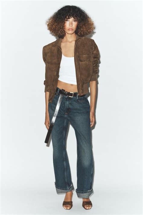 RIB HIGH-NECK BOMBER JACKET - Light beige | ZARA India