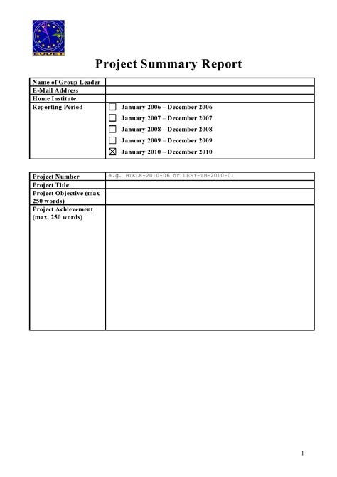 40 Free Project Summary Templates - Form And Template