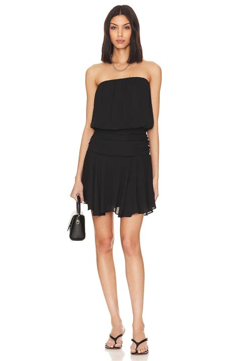 krisa Strapless Ruched Waist Dress in Black | REVOLVE