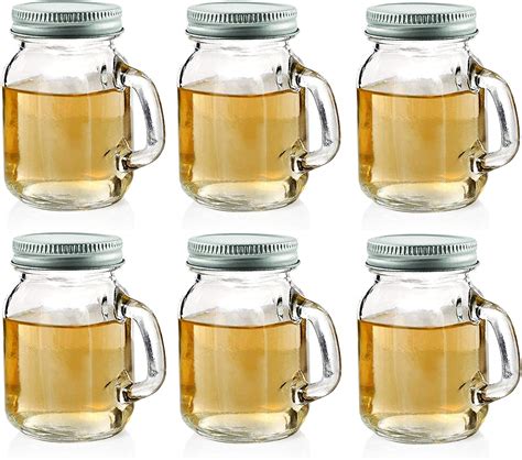 mini 4oz Jar mug shot glass mason jar with handle and lid , High ...
