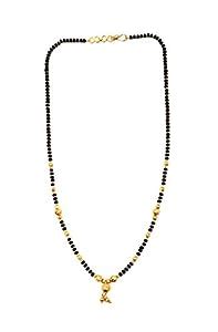 Buy JHB Gold Plated Black Beads Traditional Short Mangalsutra For Women ...
