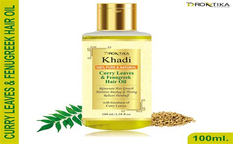 Buy Khadi Drontika Curry Leaves & Fenugreek Hair Oil for Hair Fall and ...