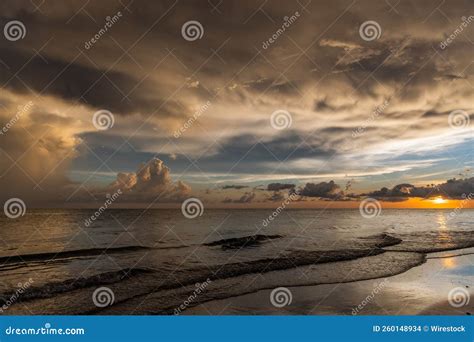 Scenic Shot of the Gulf of Mexico Waves Washing the Sandy Beach during ...