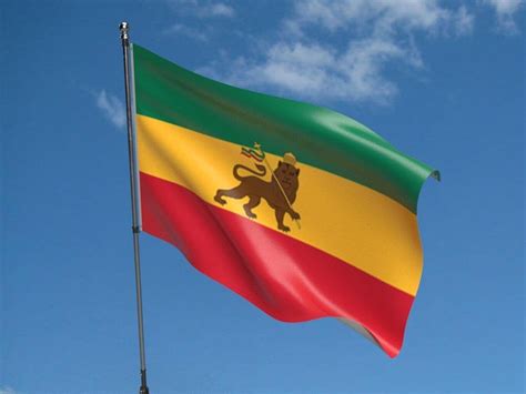 Ethiopian Flag Lion Ethiopia Lion Hand Flag 3 Pack | Flagly.co.uk
