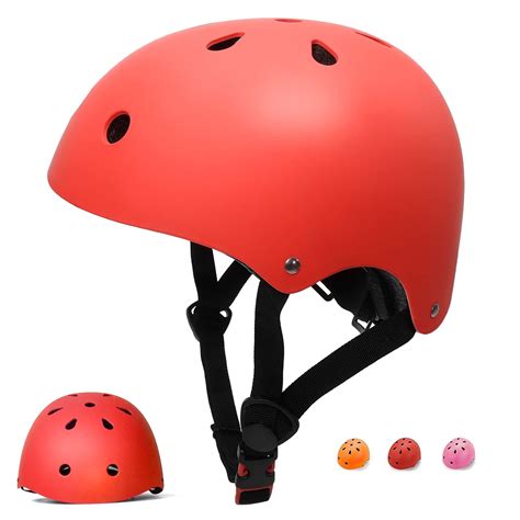 Semfri Kids Bike Helmet, Toddler to Youth, 3-8 Years, Red, Adjustable ...