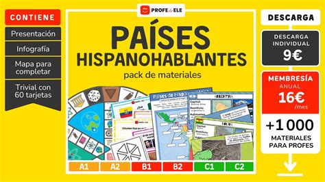 🌎 Países hispanohablantes - Pack de materiales