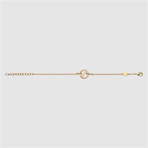 Gucci Blondie enamel charm bracelet in light gold-toned brass | GUCCI® US
