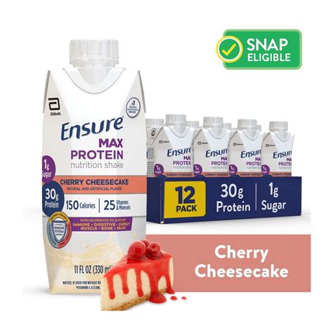Ensure Max Protein Nutritional Drink, High-Quality Cherry Cheesecake ...